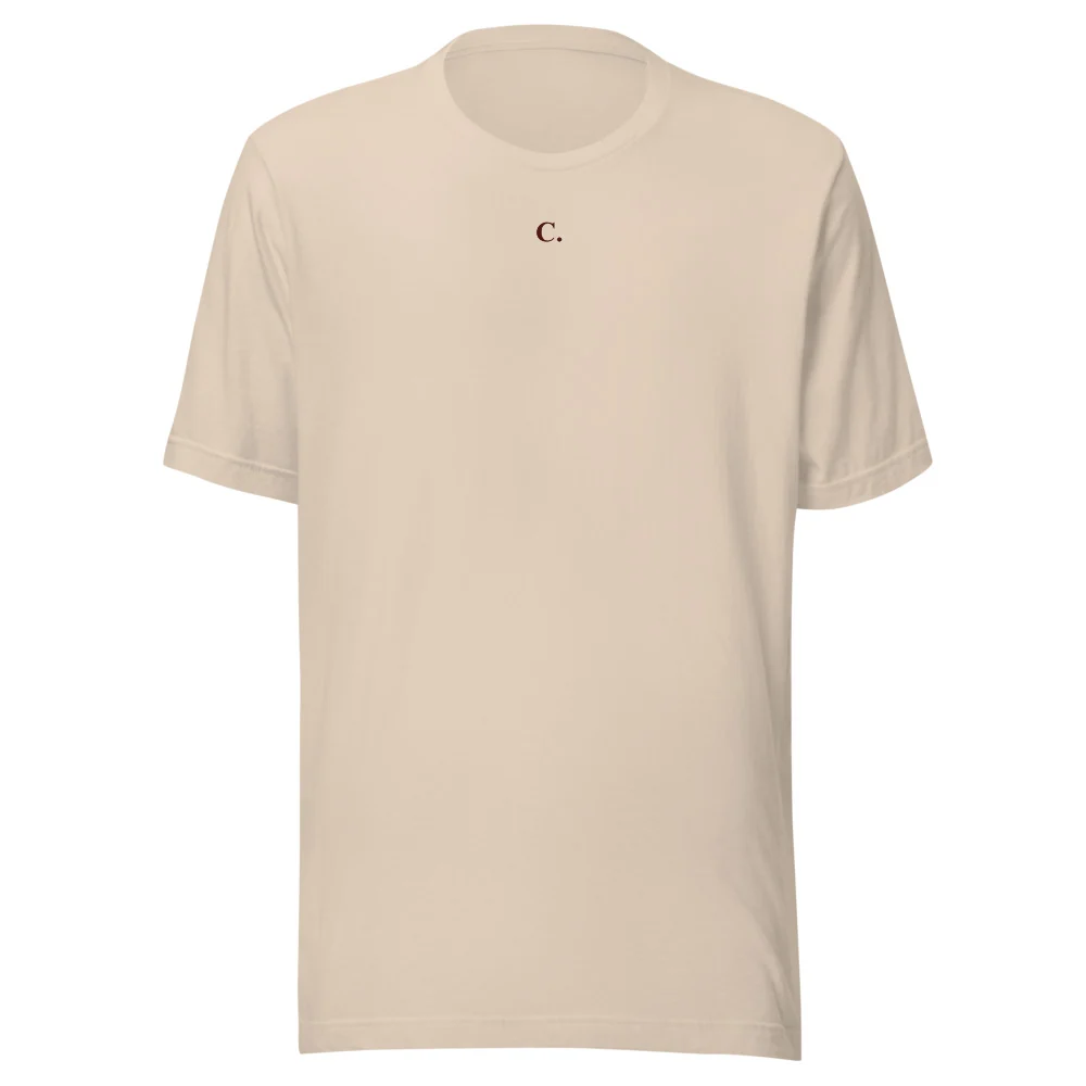 The Law Shirt in Salt with the C. mark below the collar
